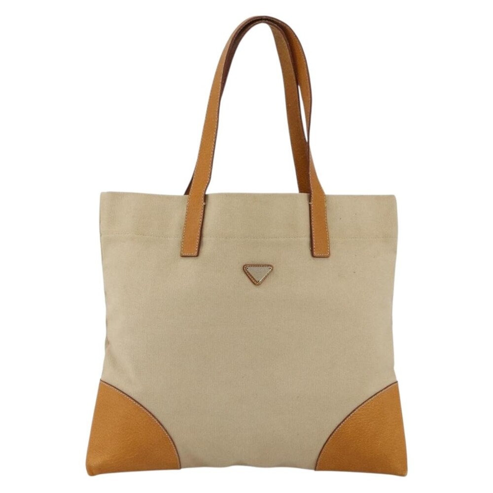Prada Canvas Tote Bag Beige